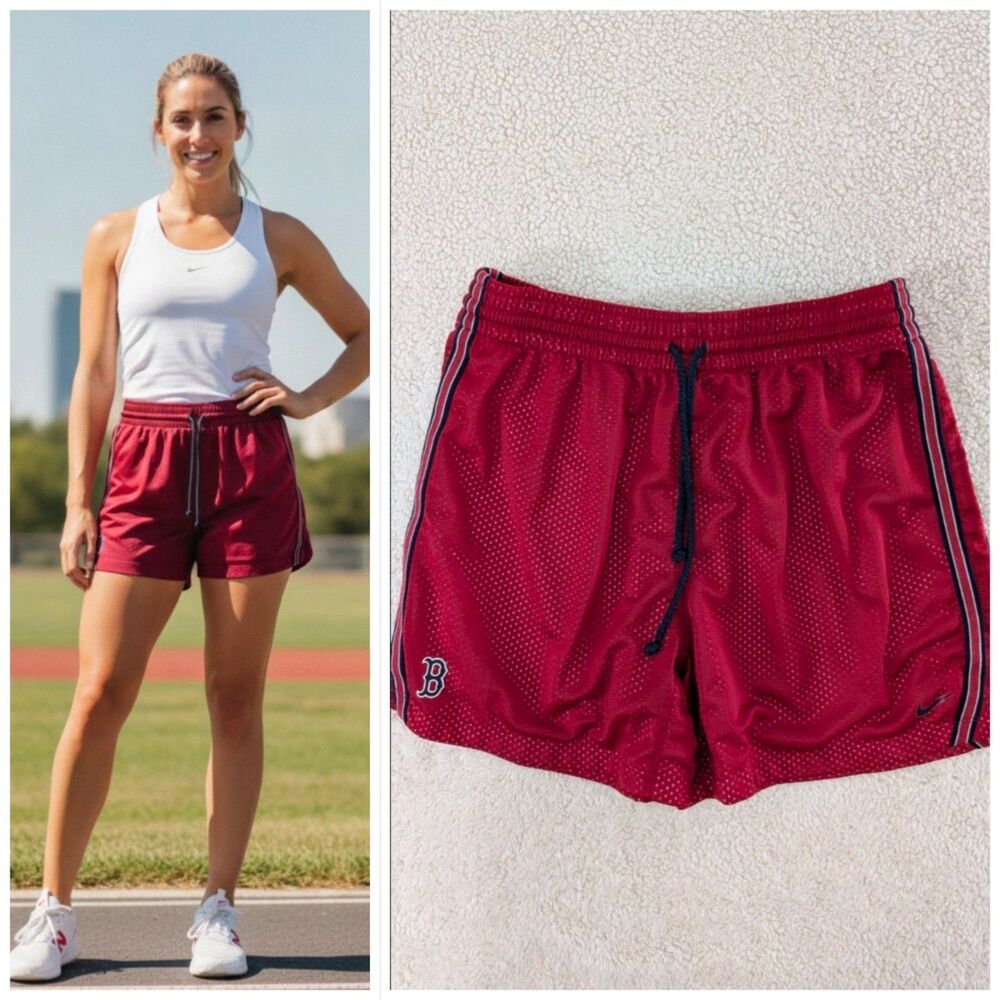 Boston Red Sox Shorts Medium Women's Dri Fit Mesh By Nike Cooling EUC Athleisure